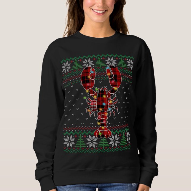 Funny Lobster Ugly Sweater Christmas Animals Light (Anverso)