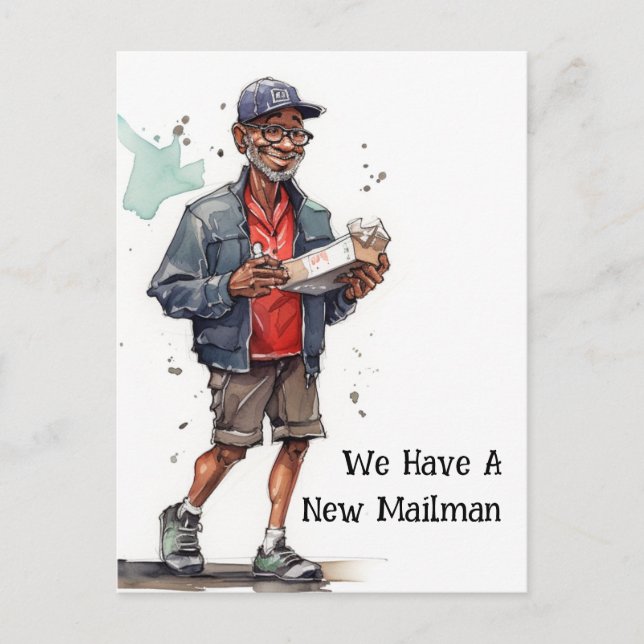 Funny Mailman Moving Invitación (Anverso)