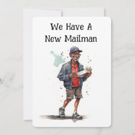 Funny Mailman Moving Invitación Cards