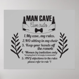 Funny Man Cave Home bar Poster de arte de palabras