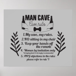 Funny Man Cave Home bar Poster de arte de palabras