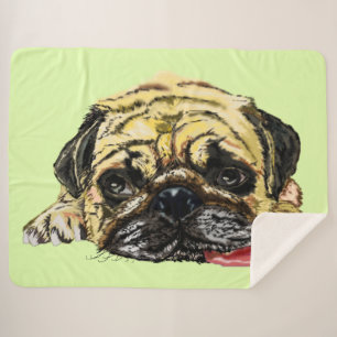 Funny manta Sherpa con perro de pug - Tus colores