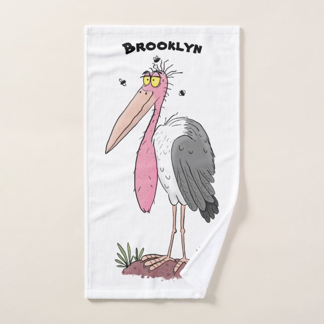 Funny marabou stork personalizado (Toalla de mano)