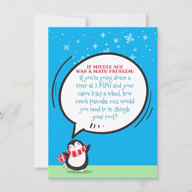 Funny Math Problem Middle Age Birthday Card (Anverso)
