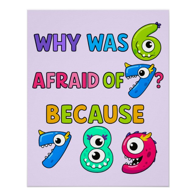 Funny Maths Joke Poster for Kids UK Classroom (Anverso)