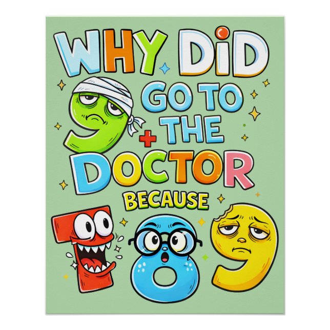 Funny Maths Joke Poster for Kids UK Classroom (Anverso)