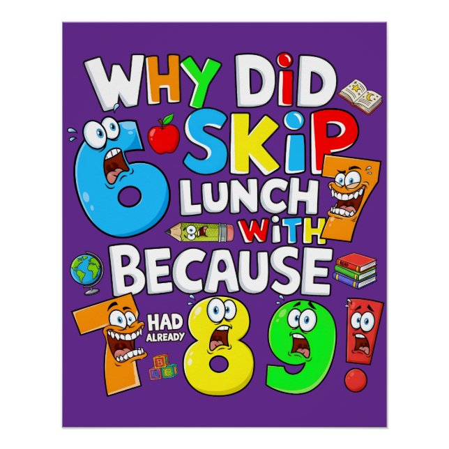 Funny Maths Poster for Kids UK Classroom Joke (Anverso)