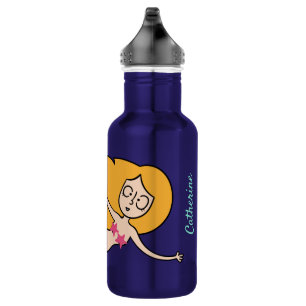 Funny Mermaid nombre botellas de agua personalizad