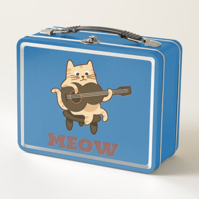 Funny metalizado Lunchbox Meow Kitty Lover (Anverso)