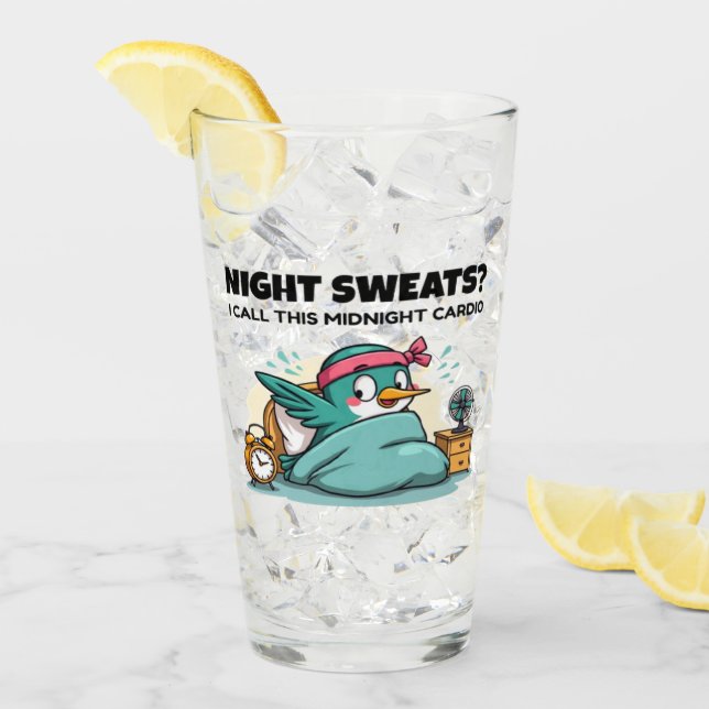 Funny Midnight Cardio Glass Cup (Anverso (hielo))