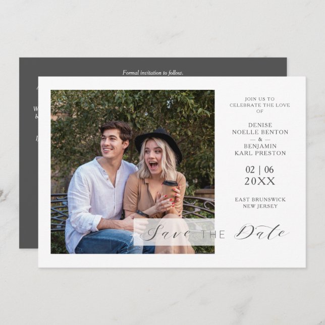 Funny Modern Typography Script  Minimalist Wedding (Anverso / Reverso)
