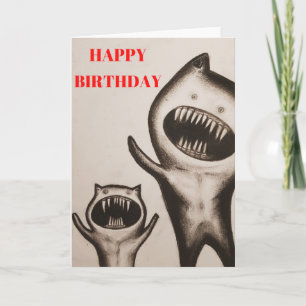 FUNNY MONSTER FELIZ TARJETA DE CUMPLEAÑOS