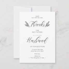 Funny Mother-in-law Quote Botanical Handwriting