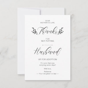 Funny Mother-in-law Quote Botanical Handwriting