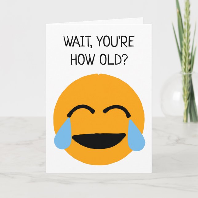Funny Naranja Laughing Face Emoji tarjeta de cumpl (Anverso)
