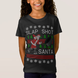 Funny Navidades de hockey Santa Ugly Sweater