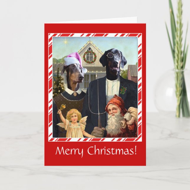 Funny Navidades de perro tarjeta de la parodia gót (Anverso)