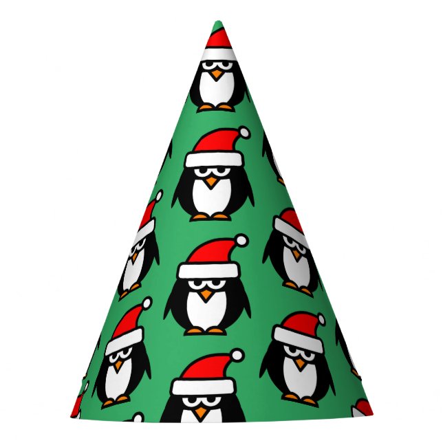 Funny Navidades de Santa pingüino fiesta gorra de  (Anverso)