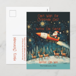 Funny Navidades de Santa Retro hasta la postal