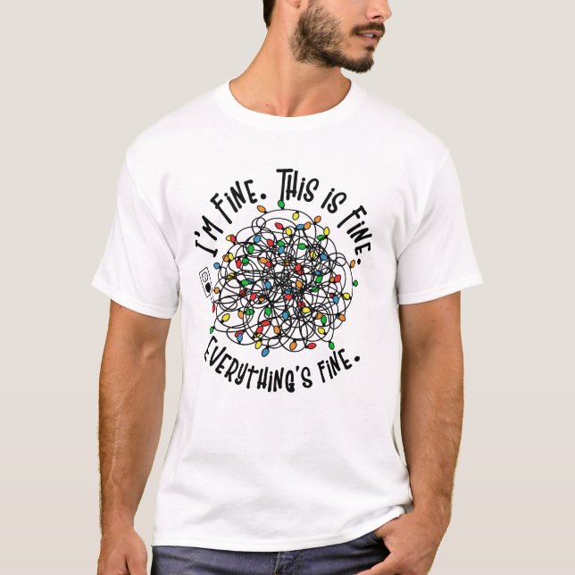 Funny Navidades enmarañados iluminan camiseta navi (Anverso)