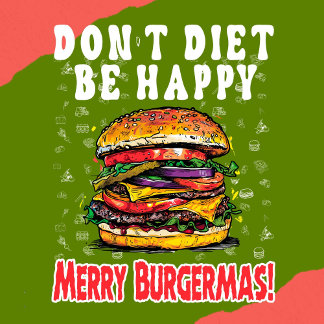 Funny Navidades Hamburger Design camiseta