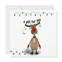 Funny Navidades Red Nosed Reindeer Gift Card