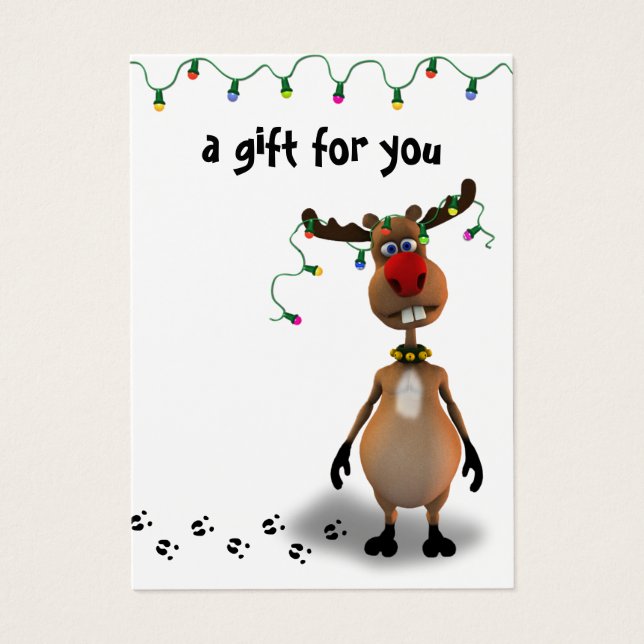 Funny Navidades Red Nosed Reindeer Gift Card (Frente)