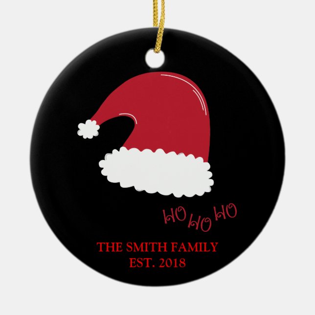 Funny Navidades Santa fundó ornamento familiar (Frente)