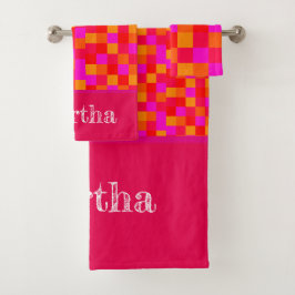 Funny Neon Pink Monograma ladrillos comprobados fu