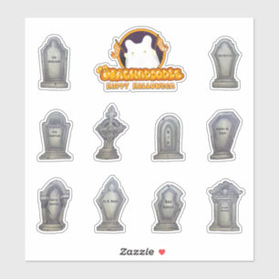 Funny Nombre Gravestones Pegatina hoja para Hallow