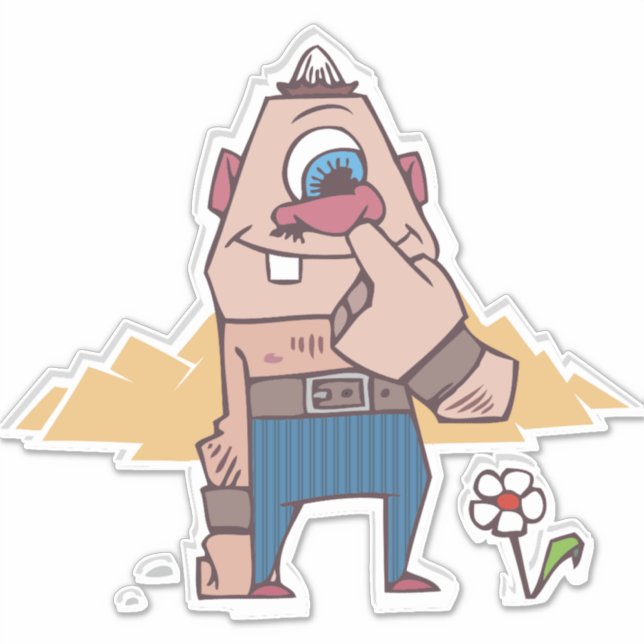 FUNNY NOSE PICKER GUY PEGATINA DE DECLARACIÓN DE A (Anverso)