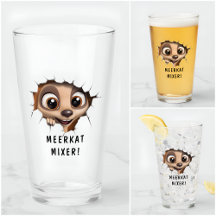Funny Novedad Personalizado Meerkat Glass Nombre l