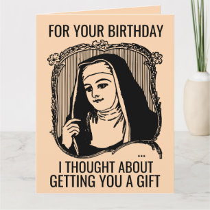 FUNNY NUN CATÓLICO CUMPLEAÑOS GRAN TARJETA DE RECI