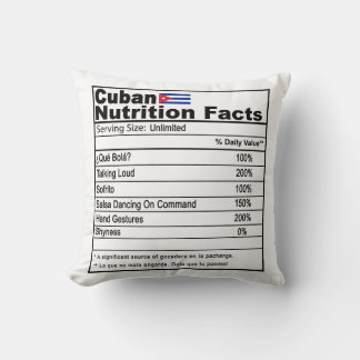 Funny nutrición cubana almohada de hecho, decoraci