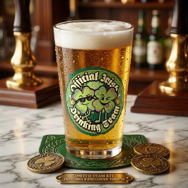 Funny Official Irish Drinking Team St Paddy Glass