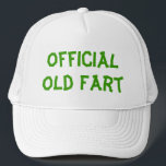 Funny Old Fart Gorra Birthday Gag Gift<br><div class="desc">Que todos sepan que eres un viejo pedo con este elegante gorra.</div>