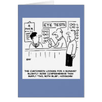 Funny Optician que da una prueba de ojos más simpl