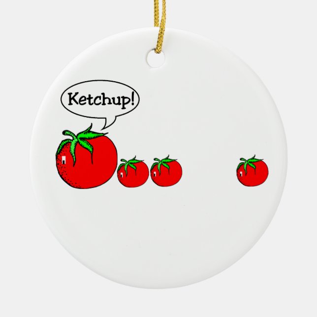 Funny Ornamento de Chiste Ketchup (Frente)