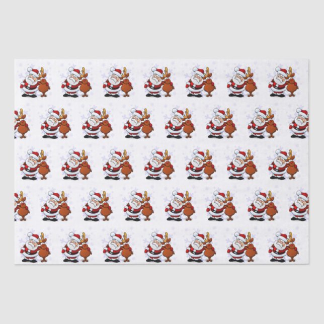 Funny Papel de té navideño de Santa y Rudolph (Anverso)