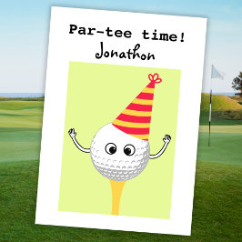 Funny par tee time tarjeta de cumpleaños de golf