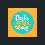 Funny Pasta La Vista Cocina Retro Arte de Tipograf<br><div class="desc">Arte tipográfico colorido con colores retro y vibrante. Puntas y citas divertidas sobre comida,  cocina,  cocción y cena. Decoración perfecta para su cocina,  comedor,  cafetería,  panadería o restaurante. El color de fondo (el círculo y el cuadrado) es el personalizable a través de la Herramienta de diseño.</div>