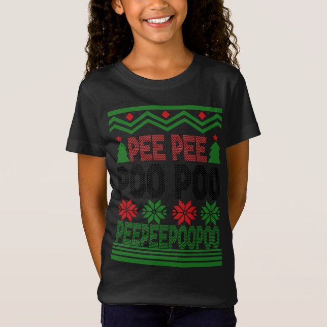 Funny Pee Pee Poo Poo Navidades feos Sweater Sweat (Anverso)