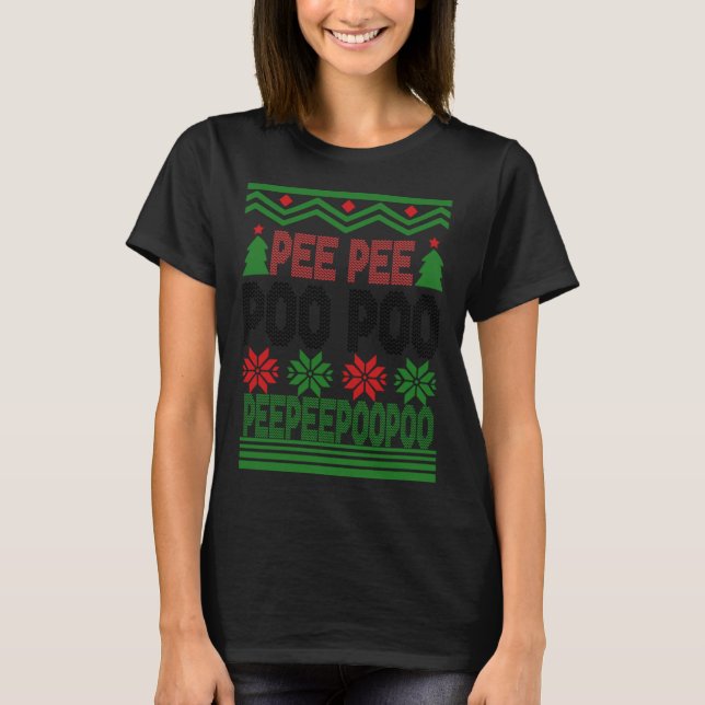Funny Pee Pee Poo Poo Navidades feos Sweater Sweat (Anverso)