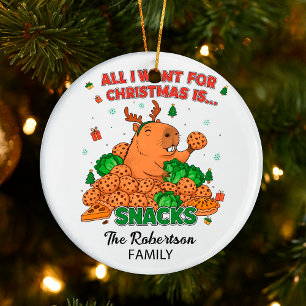 Funny Personalizable Capybara Decoración navideña