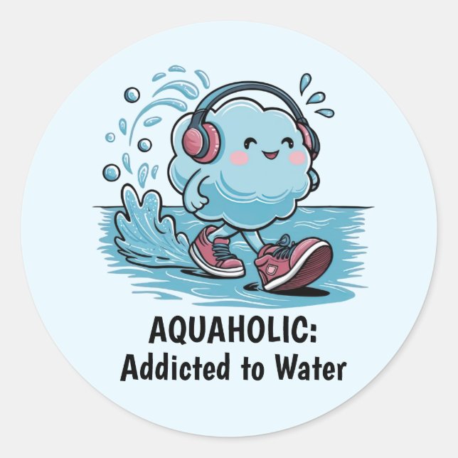 Funny Personalizado Cloud Round Pegatinas (Anverso)