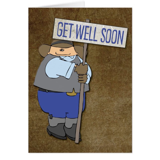Funny Personalizado Cowboy Get-Well Card (Frente)