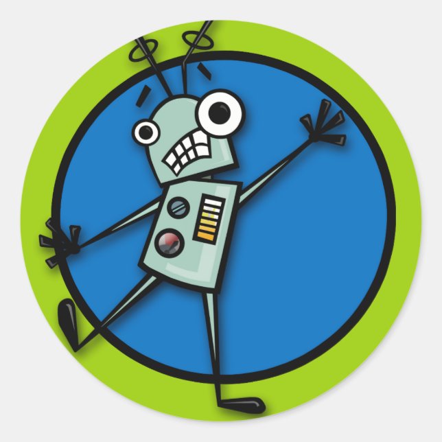 FUNNY PERSONALIZADO ESTYLE ROBOT PEGATINAS (Anverso)