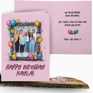 Funny Personalizado Rosado Foto Grupo de tarjetas