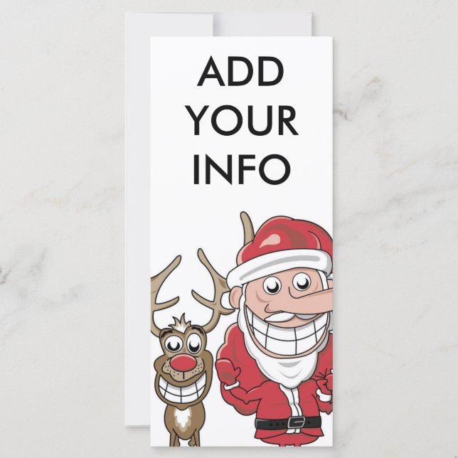 Funny Personalizado Santa y Rudolph (Anverso)