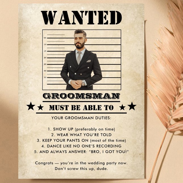 Funny Photo Groomsman  Invitation (Subido por el creador)